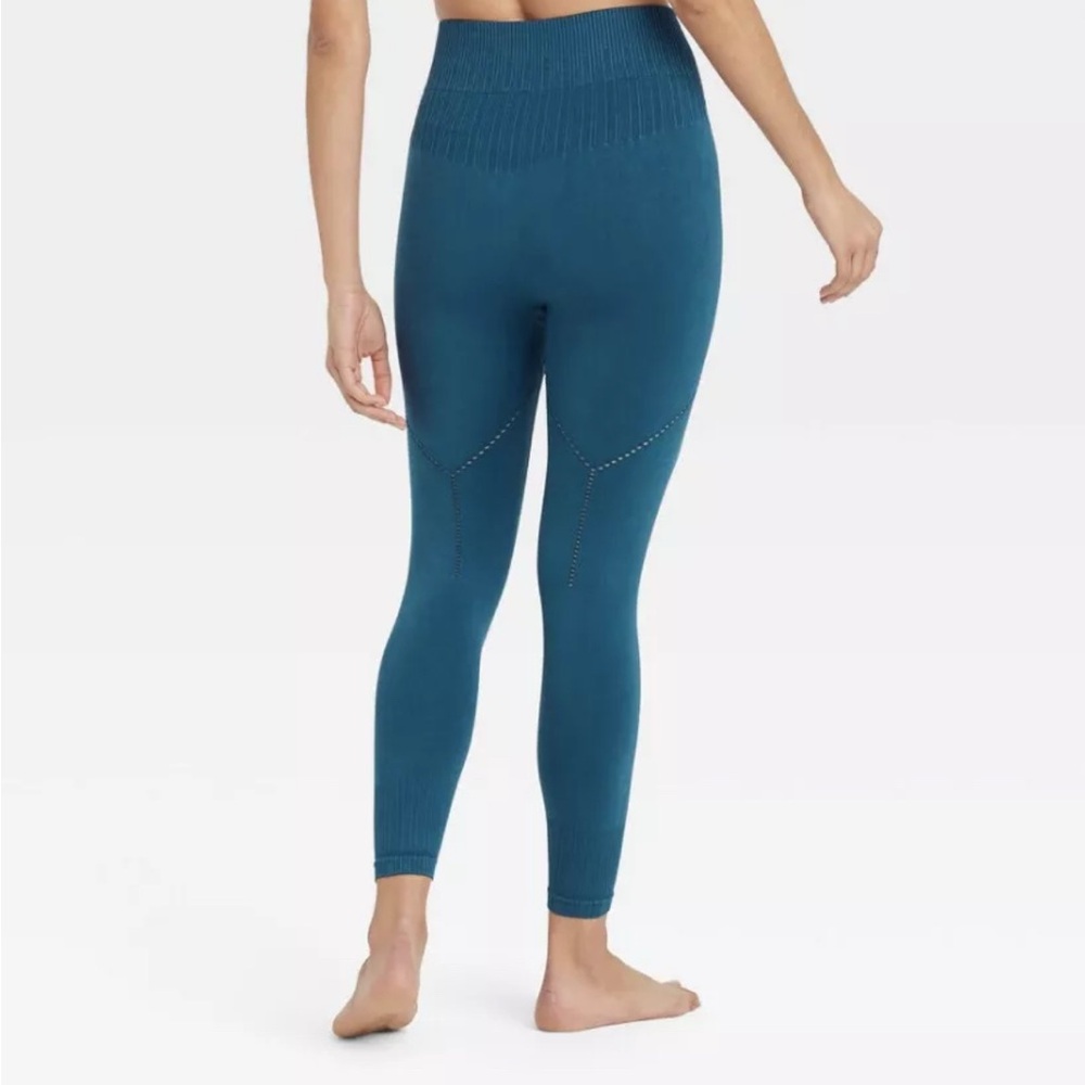 JoyLab Women’s High Rise Ribbed Seamless Leggins, Blue Opal, Size XS